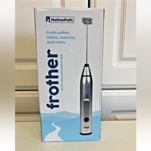 Native Silver USB Rechargeable Frother New